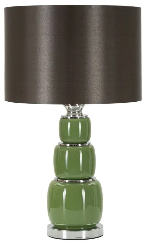 Lampada da tavolo grigio-verde con paralume in tessuto (altezza 57 cm) Eva - Mauro Ferretti