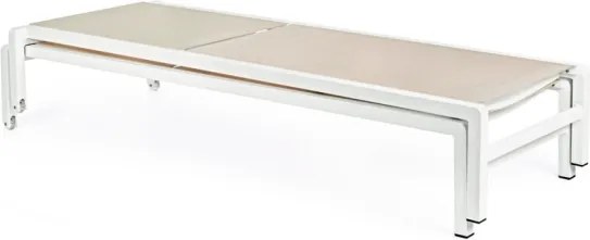 Lettino In Alluminio Impilabile Con Ruote Konnor Bianco New Bizzotto