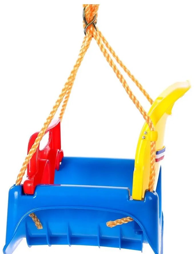 Altalena in plastica per bambini con barriera blu