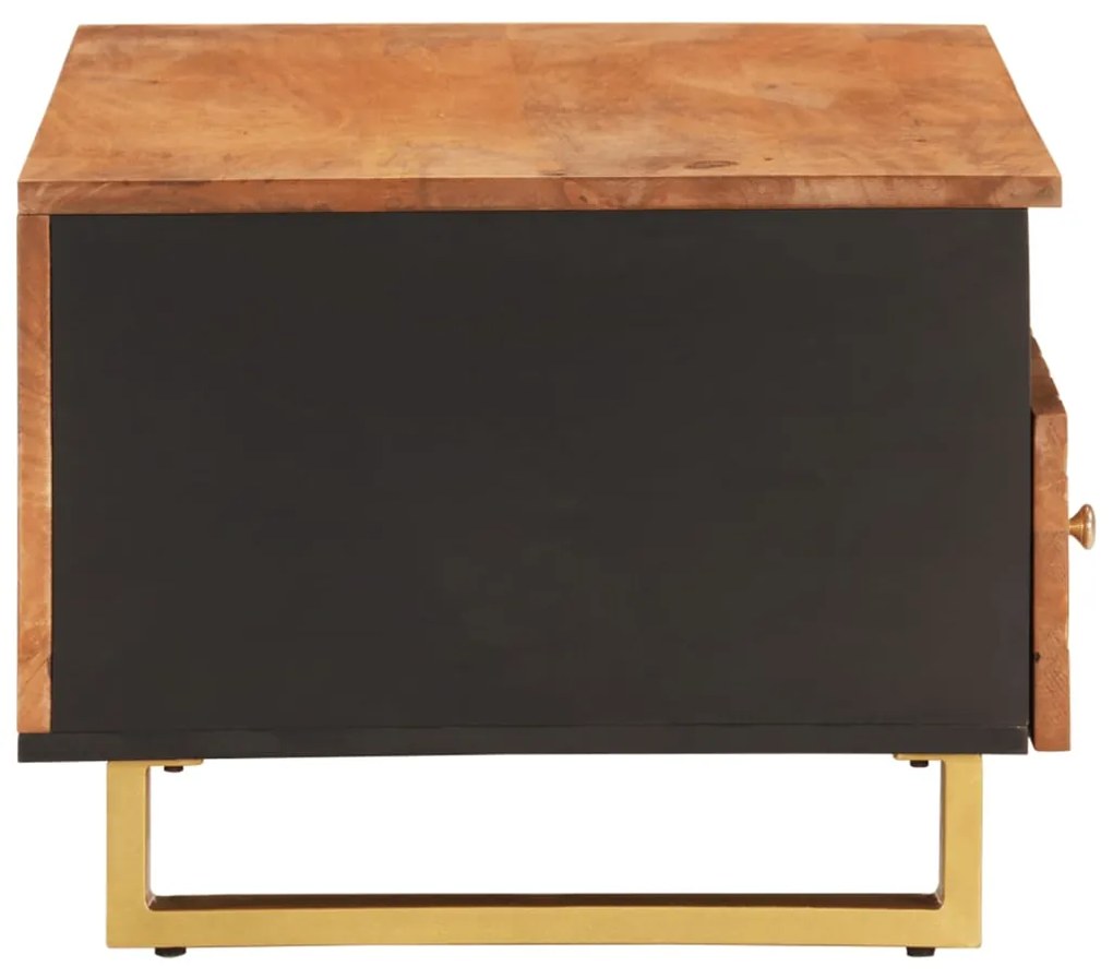Tavolino da salotto marrone e nero 80x54x40 cm legno di mango