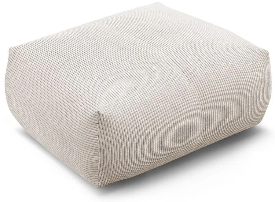 Poggiapiedi color crema con rivestimento in velluto a coste Voltaire – Bobochic Paris