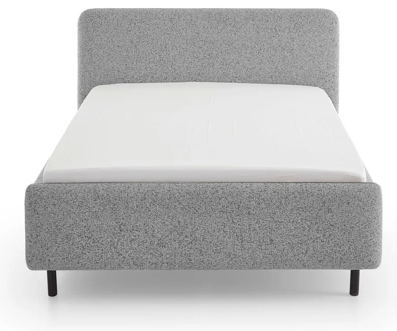 Letto matrimoniale imbottito grigio chiaro con contenitore con rete inclusa 160x200 cm Primo – Meise Möbel