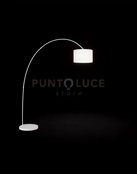 Piantana in metallo bianco lucido paralume bianco callisto 1 luce a...