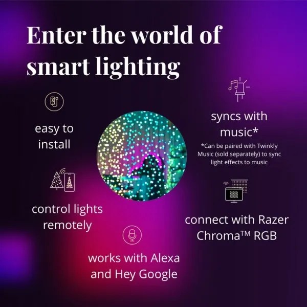 Twinkly TWW210SPP-TEU - LED RGB Tenda natalizia per esterni 210xLED 6,1m IP44 Wi-Fi