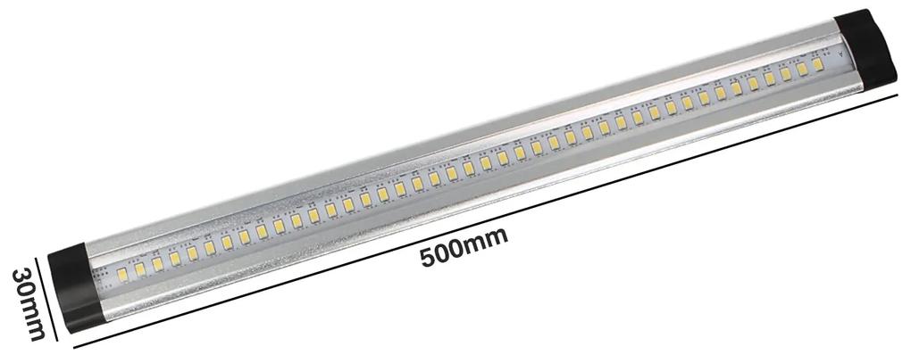 Lampada Barra Led in alluminio 500mm 5W 12V DC Bianco Caldo per Cucina Armadio Corridoio Mensola Vetrina Luci Notte