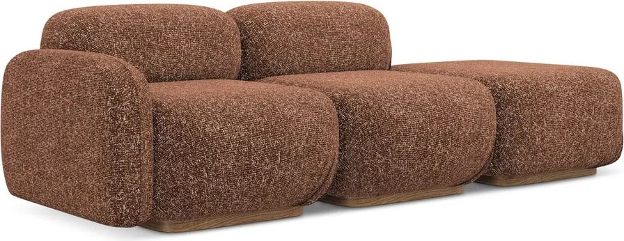 Chaise lounge componibile arancione/marrone (con penisola a sinistra) Ailani – Makamii