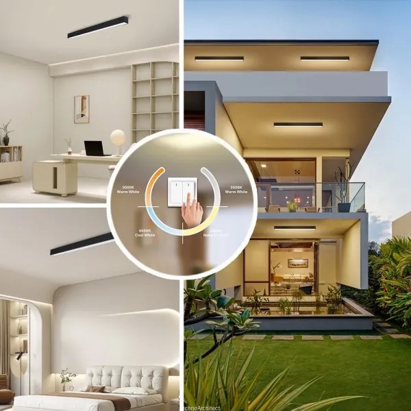 Immax NEO 07255L - Luce LED dimmerabile LUNGO 20W/230V Wi-Fi Tuya nero + +TC