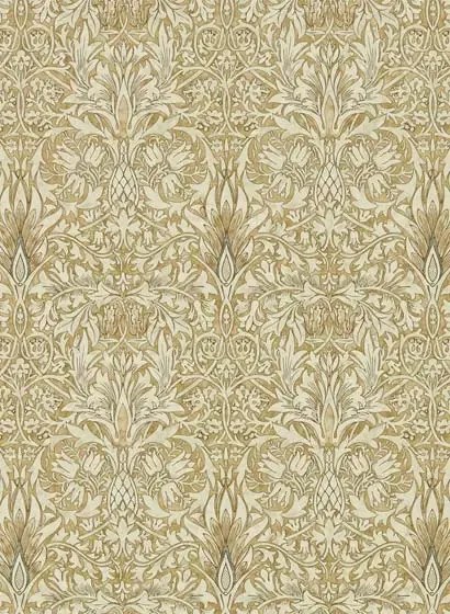 Tapete Snakeshead von Morris & Co. - Gold/ Linen