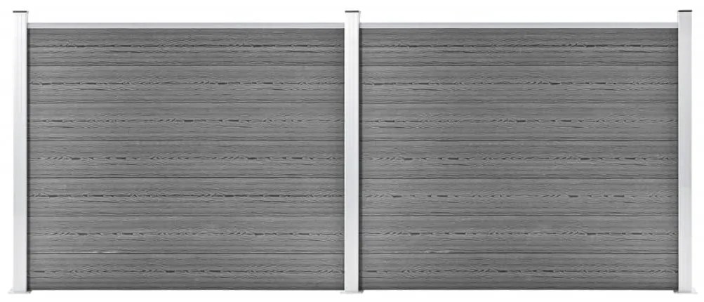 Set Pannello Di Recinzione İn Wpc 353x146 Cm Grigio /