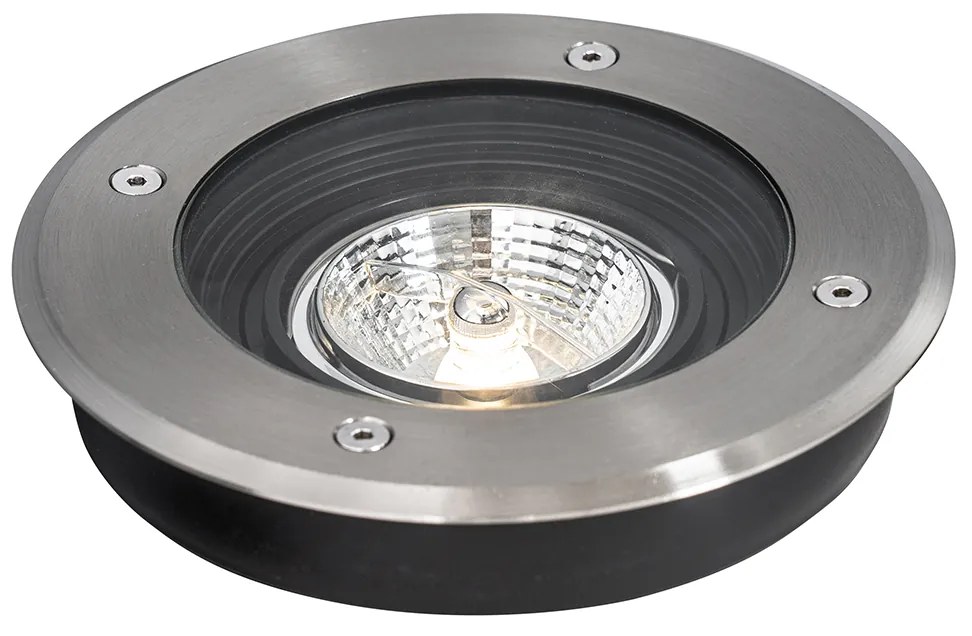 Set di 6 faretti da terra moderni in acciaio AR70 orientabili IP65 - Delux