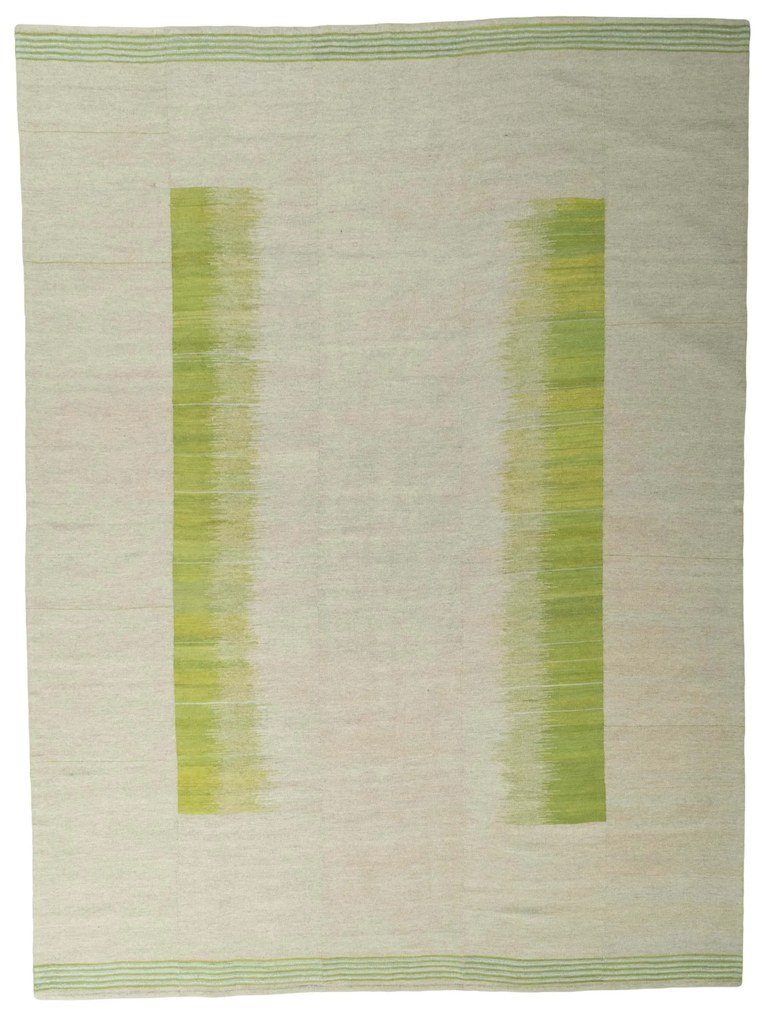 Kilim Tappeto 370x270 Beige (Iran) Tessuto A Mano