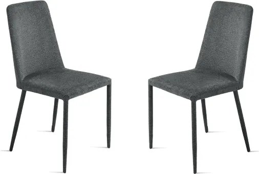 Sedia imbottita in tessuto Grigio Fumo ETTORE 2 sedie