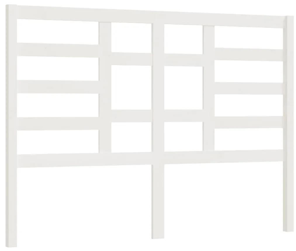 Testiera per letto bianca 146x4x104cm in legno massello di pino