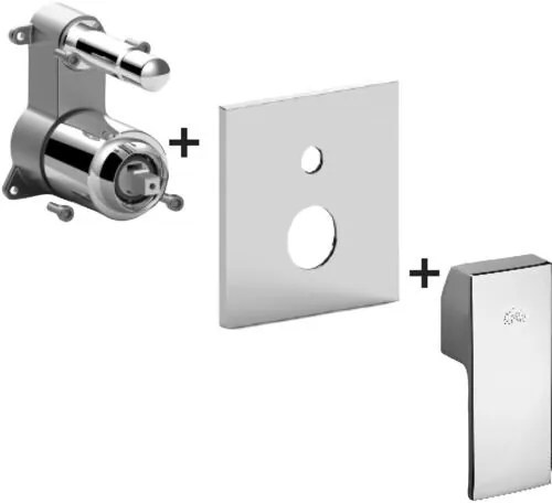 Paffoni Level Lesbox015 Parte Esterna Miscelatore doccia Incasso con Deviatore Senza Parte Incasso Cromo