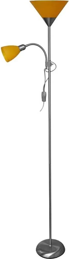 Lampada da terra WENDY 1xE27/100W/230V + 1xE14/40W cromo satinato/arancione