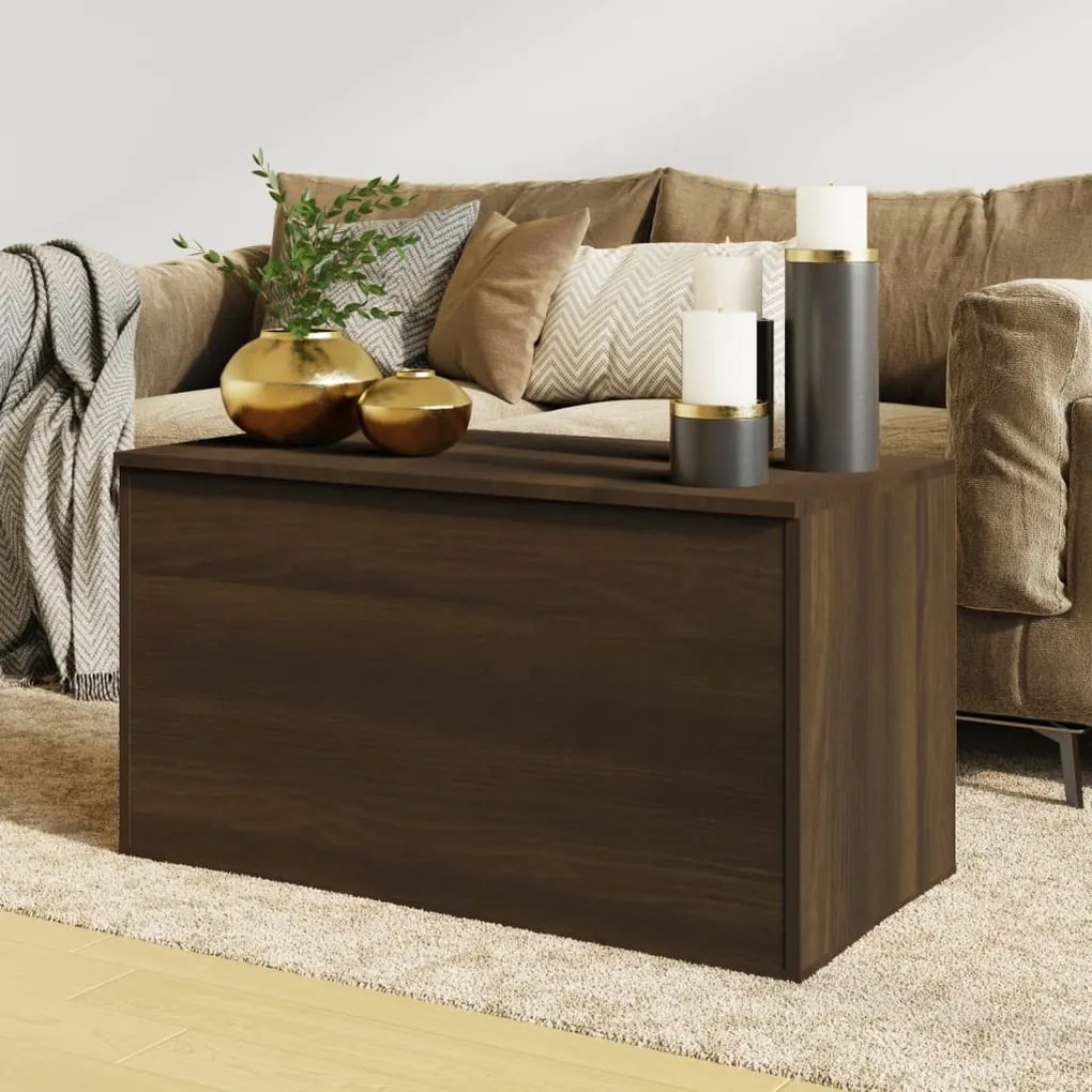 Cassapanca rovere marrone 84x42x46 cm in legno ingegnerizzato