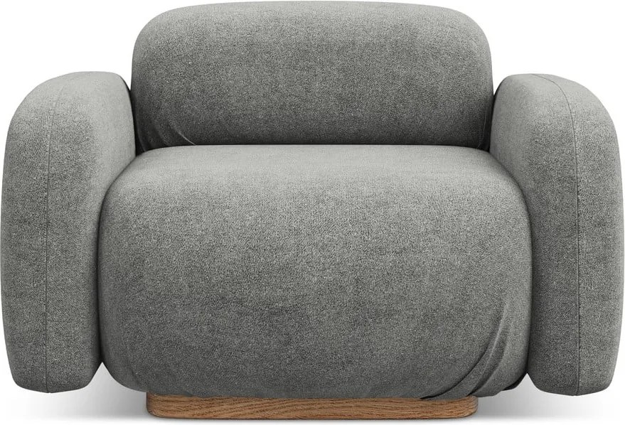 Parte divano componibile grigio con rivestimento in bouclé Ailani – Makamii