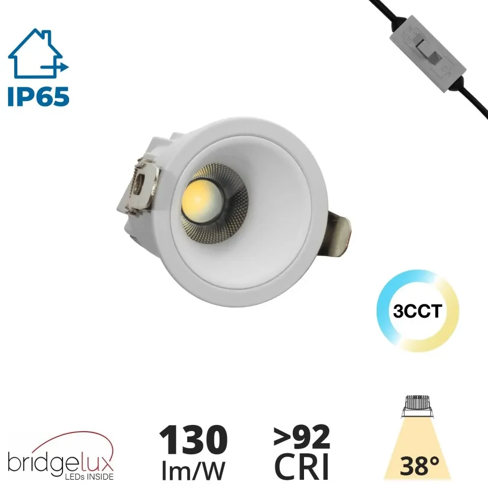 Faro LED Incasso 8W Foro Ø55mm IP65 CCT BRIDGELUX LED Bianco Variabile Colore Bianco Variabile CCT