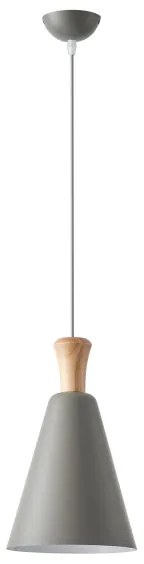 Lampadario a sospensione con filo 1xE27/15W/230V grigio diametro 20 cm