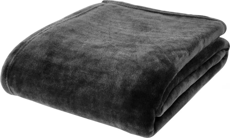 Coperta nera in micropile 130x170 cm Raschel Velvet – Catherine Lansfield