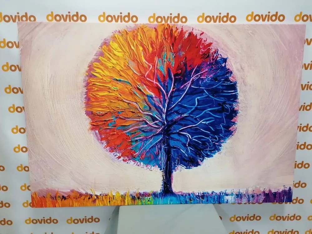 Stampa su tela – Albero acquerello colorato