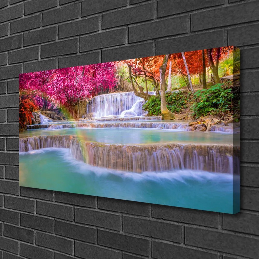 Foto quadro su tela Cascata della natura 100x50 cm