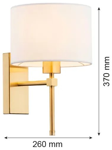 Argon 8048 - Applique ABBANO 1xE27/15W/230V ottone/bianco