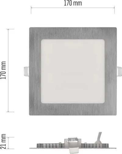 Lampada da incasso LED NEXXO LED/12,5W/230V 3000/3500/4000K argento 17x17 cm