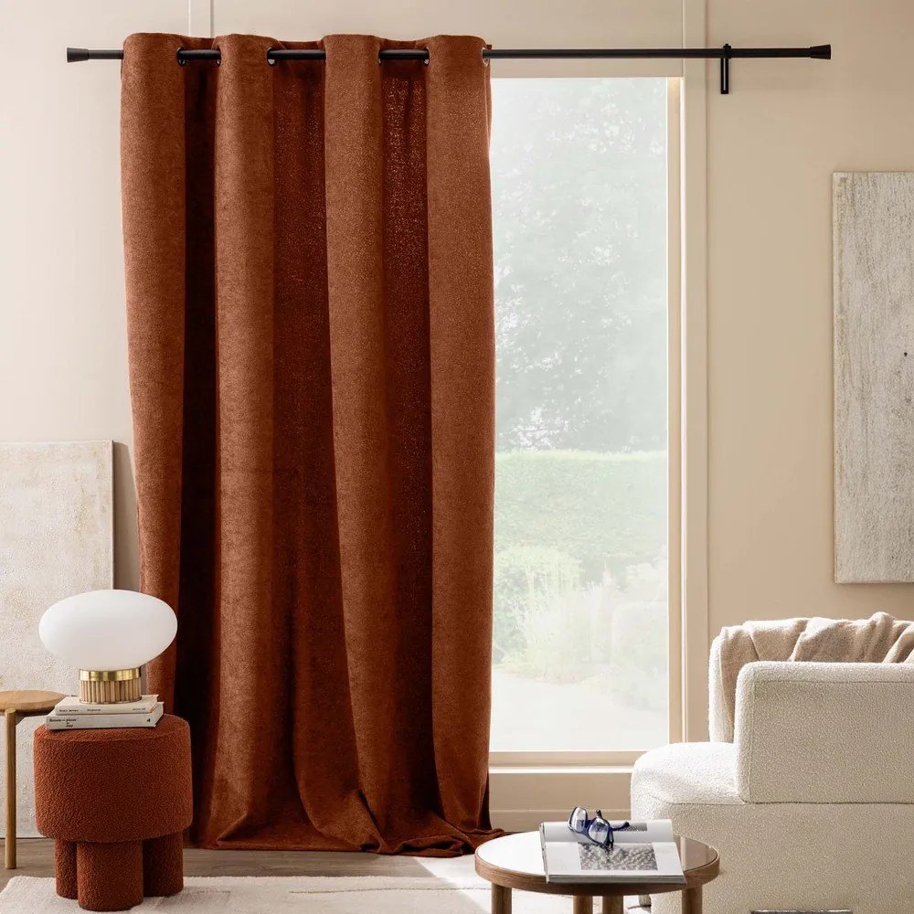 Tenda color terracotta in bouclé 140x260 cm Winona – douceur d'intérieur