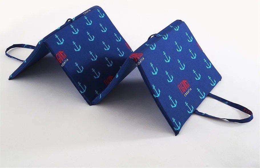 Cuscino per seduta da giardino blu per sedia a sdraio 49x137 cm Anchors – B.E.S.