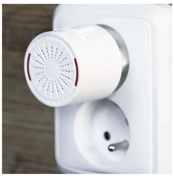 Campanello wireless da inserire nella presa 230 V con 1 batteria CR2032, bianco