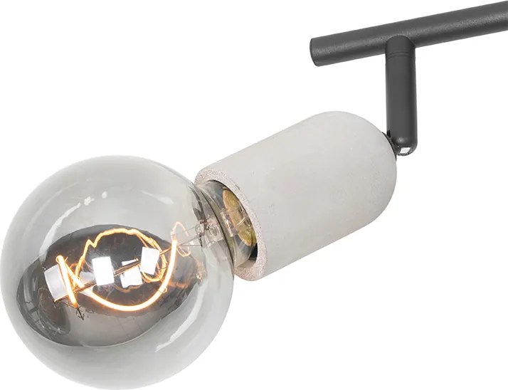 Faretto industriale nero con cemento 2 luci - Pedra