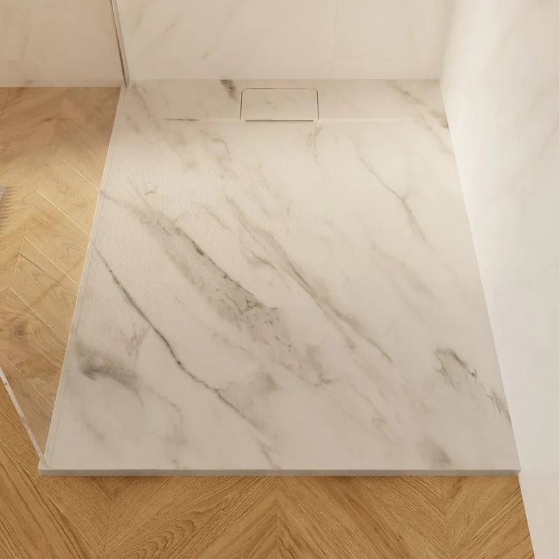 Piatto doccia SENSEA in composito minerale di resina gelificata bianco L 90 x L 120 x H 2.7 cm opaco