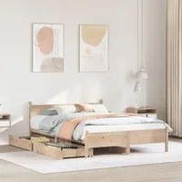 Letto senza Materasso 140x200 cm in Legno Massello di Pino 3309770