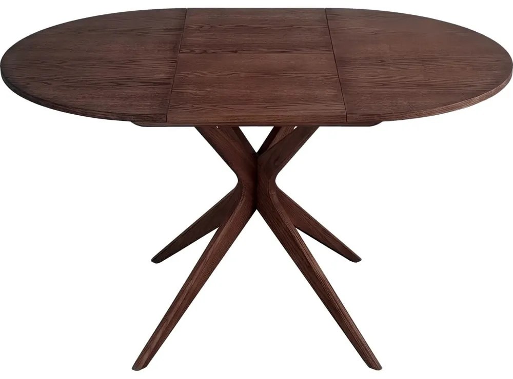 Tavolo da pranzo rotondo con effetto noce allungabile con estensione ø 90 cm Jubi – Ragaba