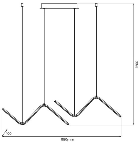 Lampadario LED a sospensione con filo VERTE 2xLED/11W/230V nero