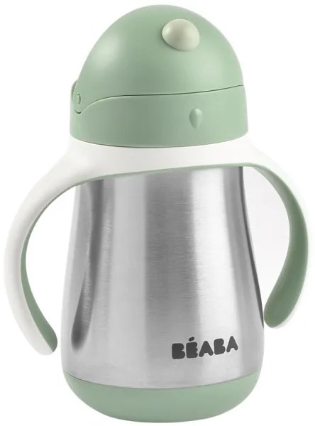 Beaba - Tazza termoisolante con cannuccia 250 ml verde