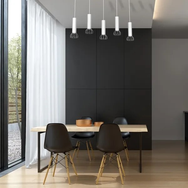 Lampadario su filo  DANTE 5xGU10/25W/230V bianco/cromo luminoso