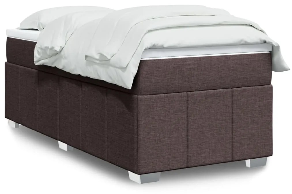 Giroletto A Molle Con Materasso Marrone Scuro 100x200cm Tessuto /