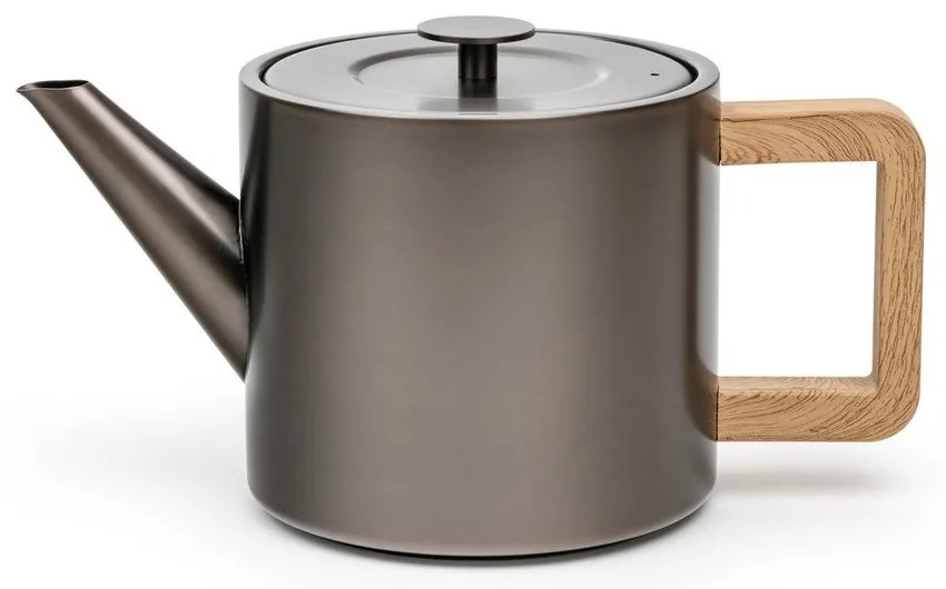 Teiera grigia in acciaio inox con filtro 1,1 l Duet Narvik – Bredemeijer