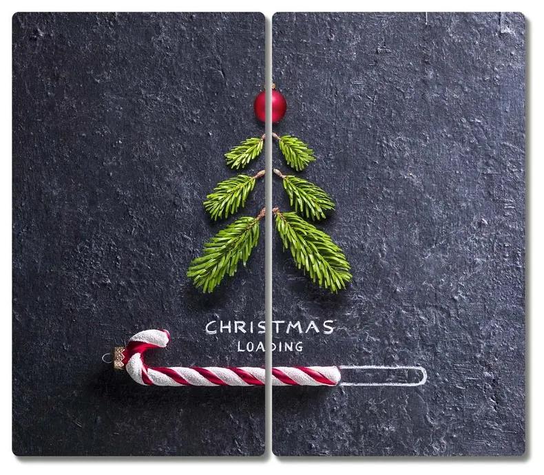 Tagliere in vetro Albero di Natale astratto Natale Inverno 60x52 cm