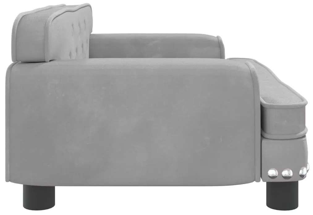 Divano per bambini grigio chiaro 70x45x30 cm in velluto
