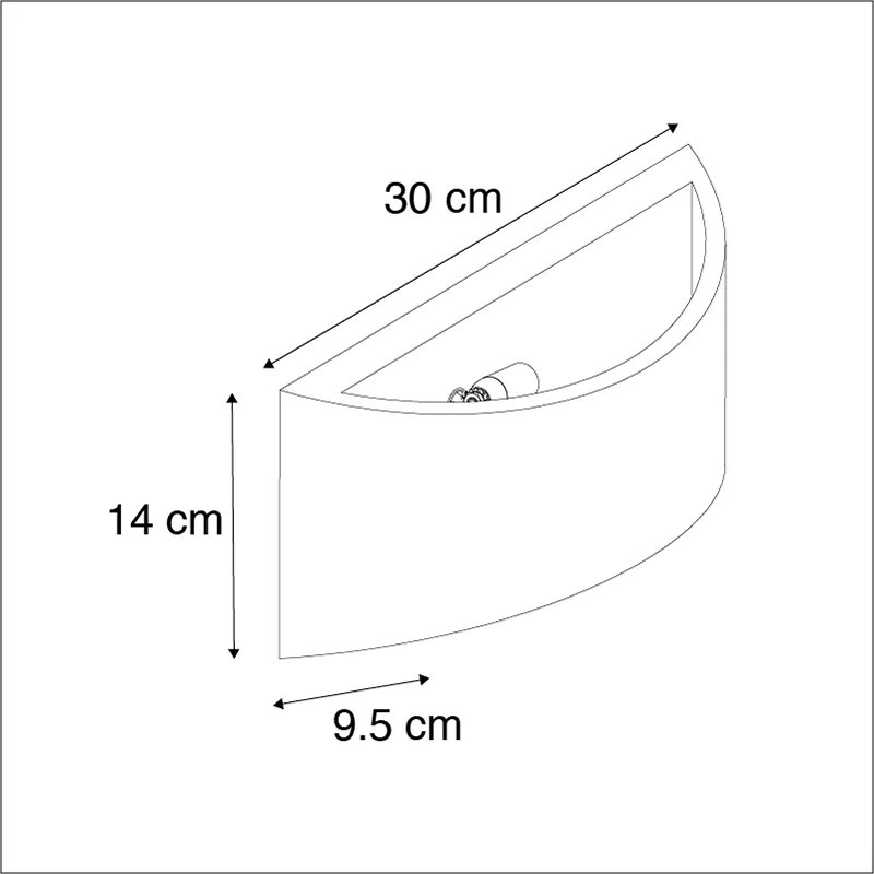 Applique da parete industriale in calcestruzzo grigio - Creil