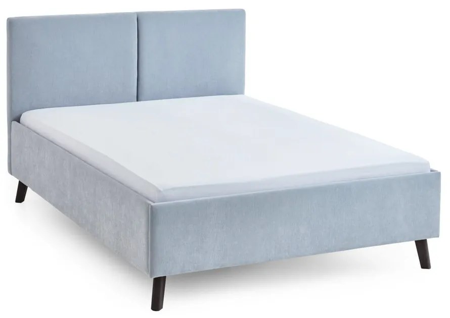Letto matrimoniale imbottito azzurro con rete inclusa 140x200 cm Piano – Meise Möbel