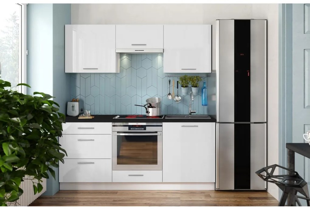 Cucina componibile CELESTE 180 cm, bianco lucido