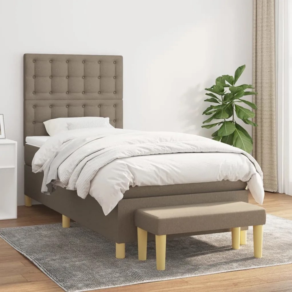 Giroletto A Molle Con Materasso Tortora 90x190 Cm İn Tessuto /