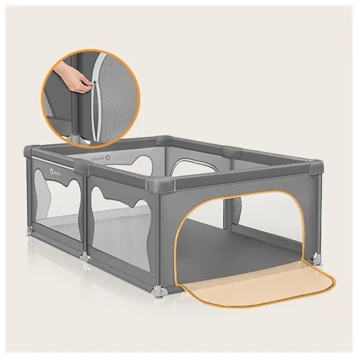 Lionelo - Box giochi WILLOW grigio