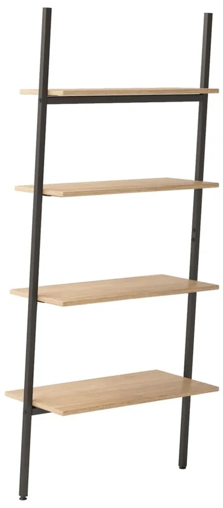 Scaffale pendente 4 livelli marrone chiaro e nero 64x34x150,5cm