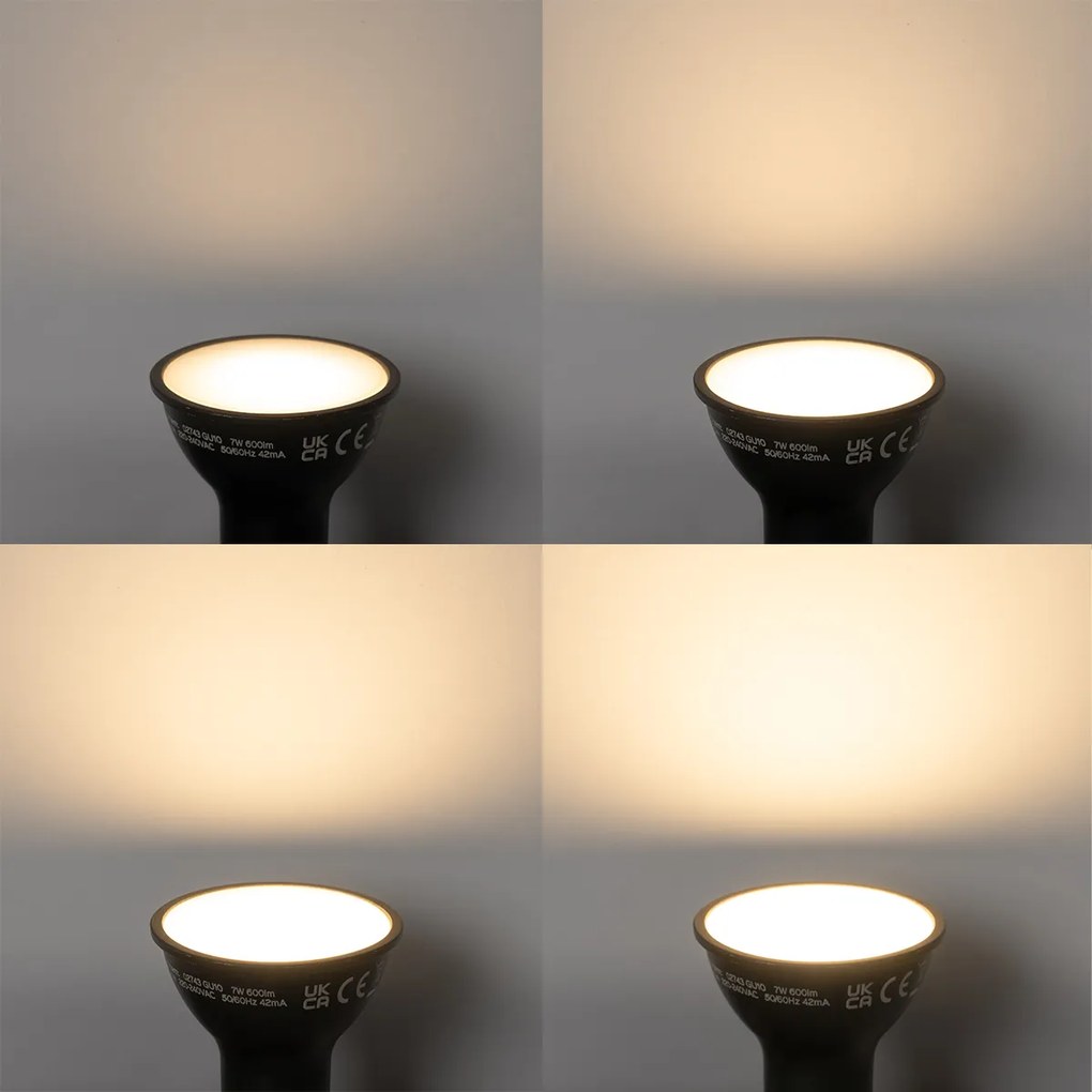Set di 5 Lampada LED dimmerabile Smart GU10 nera 7W 600 lm 3000K