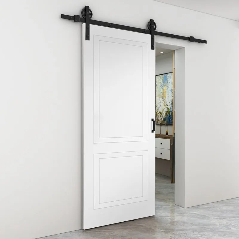 Porta scorrevole reversibile Clew in mdf bianco, L 92.5 x H 211.5 cm, con binario Rodeo